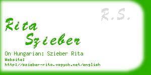 rita szieber business card